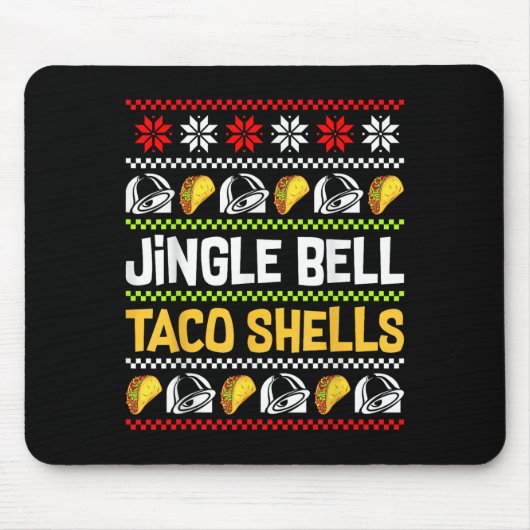 Tapis De Souris Groovy Christmas Jingle Bells Taco Shells Ugly Xma (Devant)