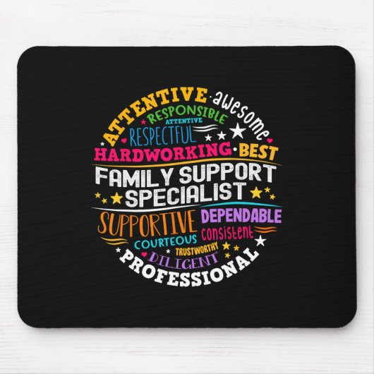 Tapis De Souris Groovy Family Support Specialist Appreciation Week (Devant)