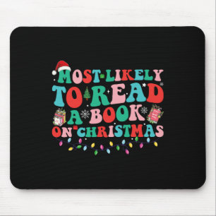 Tapis De Souris Groovy Noël le plus susceptible de lire un livre à