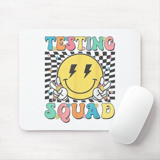 Tapis De Souris Groovy Test Day Testing Squad Motivation Teacher S (Avec souris)