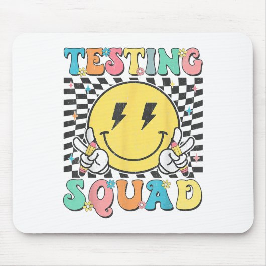 Tapis De Souris Groovy Test Day Testing Squad Motivation Teacher S (Devant)