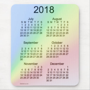 Tapis De Souris Gros caractères 2018 d'arc-en-ciel calendrier de 