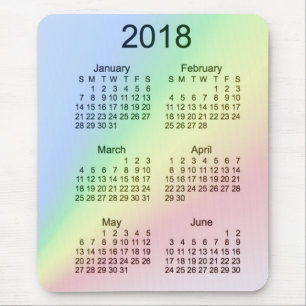 Tapis De Souris Gros caractères 2018 d'arc-en-ciel calendrier de 