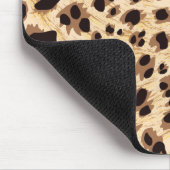 Tapis De Souris Gros Chat, Fourrure Leopard Imprimer Motif sans fa (Coin)