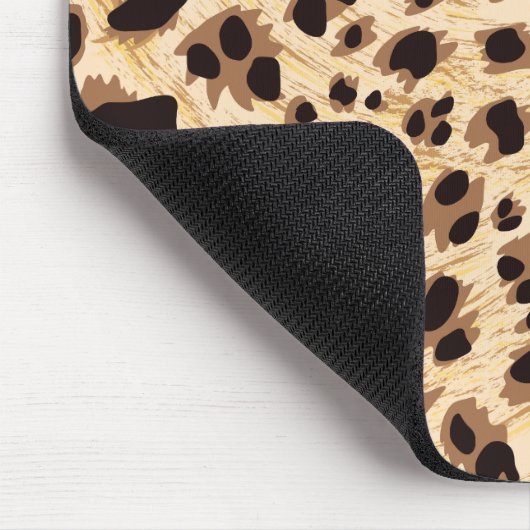 Tapis De Souris Gros Chat, Fourrure Leopard Imprimer Motif sans fa (Coin)