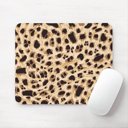 Tapis De Souris Gros Chat, Fourrure Leopard Imprimer Motif sans fa (Avec souris)