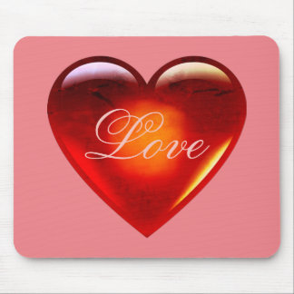 Tapis De Souris Gros coeur d'amour rouge/beaucoup d'amour/rose de