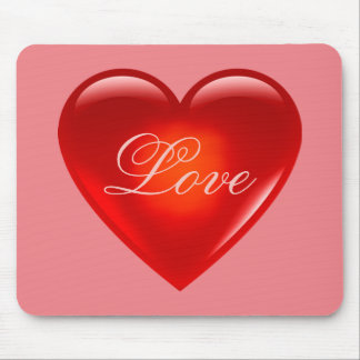 Tapis De Souris Gros coeur d'amour rouge/beaucoup d'amour/rose de
