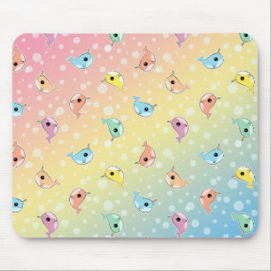 Tapis De Souris Gros motif de Narwhal d'arc-en-ciel