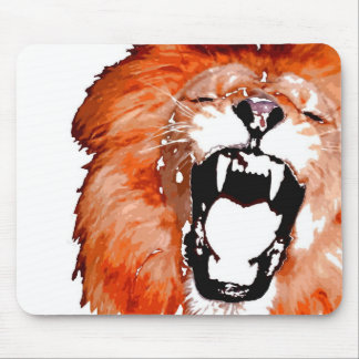 Tapis De Souris Gros plan de l'artisanat du lion rugissant