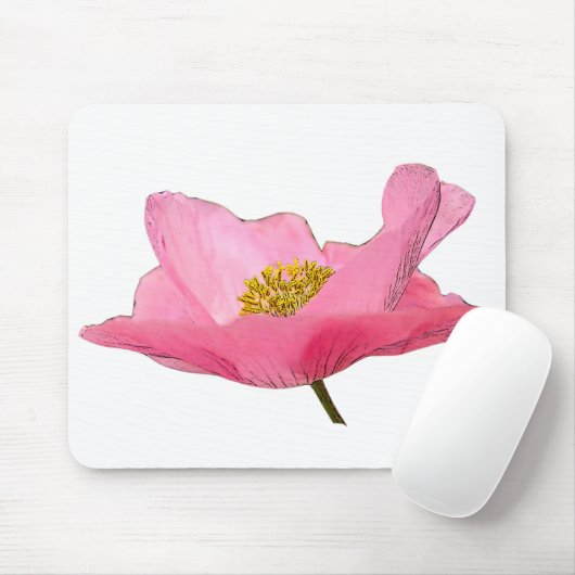 Tapis De Souris Gros plan sur le coquelicot rose flottant (Avec souris)