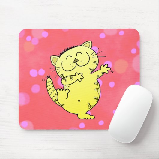 Tapis De Souris Grosse danse de chat (Avec souris)