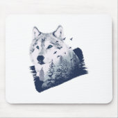 Tapis De Souris Grosse Forêt Bleue Wolf (Devant)