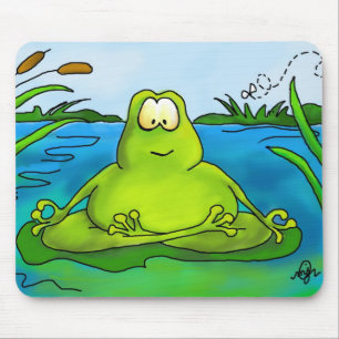 Tapis De Souris Grosse grenouille méditante