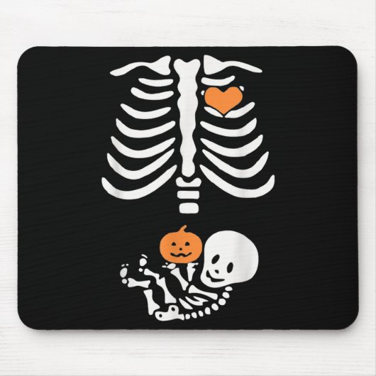 Tapis De Souris Grossesse de squelette de maternité d'Halloween Bé (Devant)