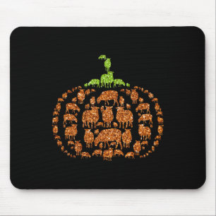 Tapis De Souris Group Sheeps Citrouille forme mûre Halloween Thank