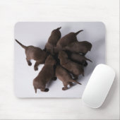 Tapis De Souris Groupe de chiots avec têtes ensemble (Avec souris)