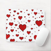 Tapis de souris groupe de cœurs rouges (Avec souris)