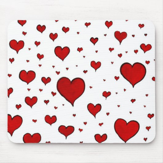 Tapis de souris groupe de cœurs rouges (Devant)