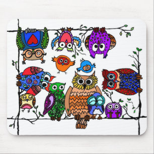 Tapis De Souris Groupe de hiboux