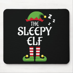 Tapis De Souris Groupe de jumelage des elfe endormi Noël