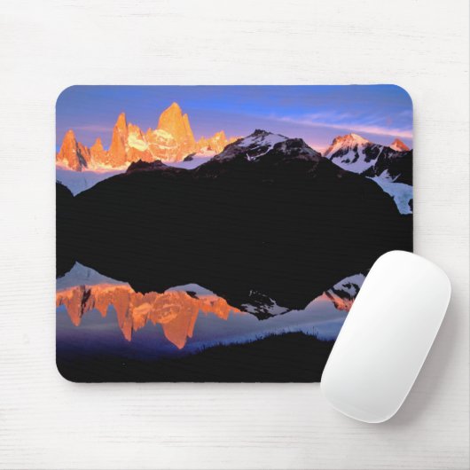 Tapis De Souris Groupe Fitz Roy reflété dans les lacs glaciaires (Avec souris)