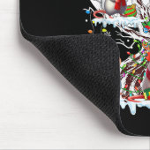 Tapis De Souris Groupe Père Noël Reindeer Elf Rats Sur Arbre Noël (Coin)