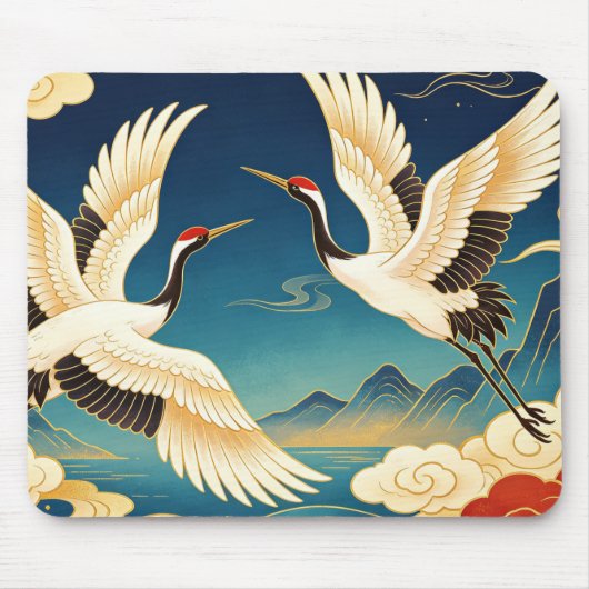 Tapis de souris grue couronnée rouge orientale (Devant)