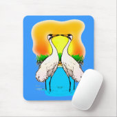 Tapis De Souris Grues blanches amoureuses (Avec souris)