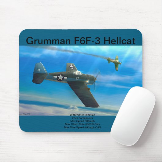 Tapis De Souris Grumman F6F-3 Hellcat mousepad (Avec souris)