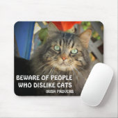 Tapis De Souris Grumpy Angel Chat et proverbe irlandais Mème (Avec souris)