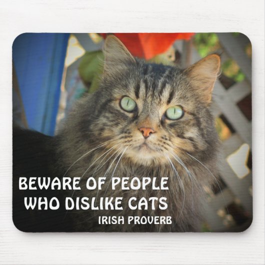 Tapis De Souris Grumpy Angel Chat et proverbe irlandais Mème (Devant)