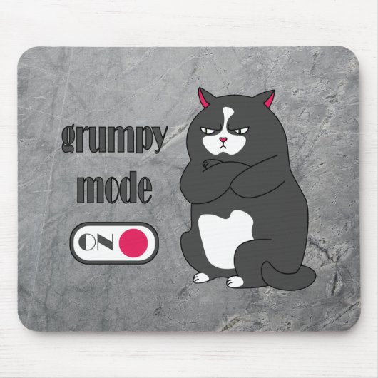 Tapis De Souris Grumpy mode on funny fat cat  (Devant)