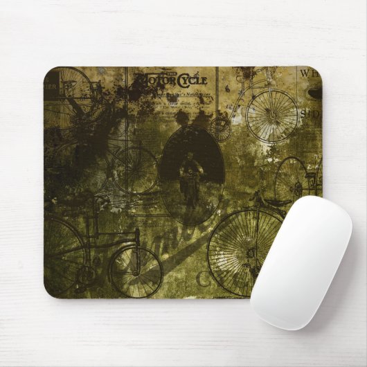 Tapis De Souris Grunge Bicyclettes Mousepad (Avec souris)