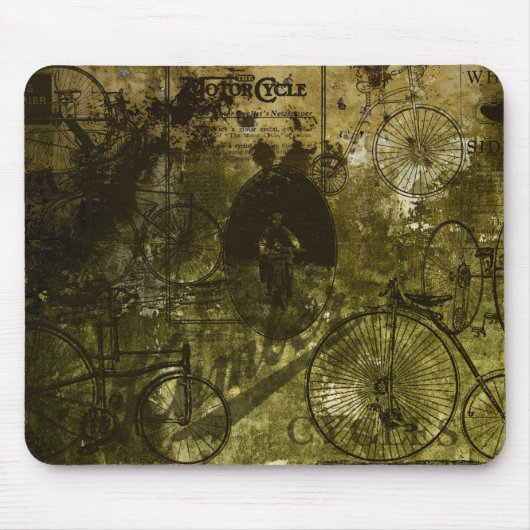 Tapis De Souris Grunge Bicyclettes Mousepad (Devant)