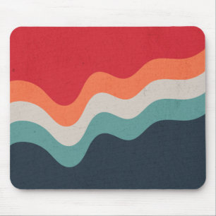 Tapis De Souris Grunge coloré ondes de style rétro
