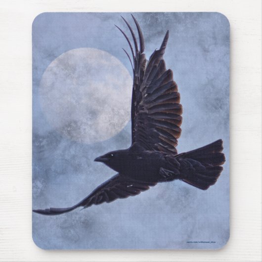 Tapis De Souris Grunge Raven & Moon Lt Blue Art Design (Devant)