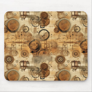 Tapis De Souris Grunge Rustic Steampunk Horloge (1)