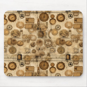 Tapis De Souris Grunge Rustic Steampunk Horloge (4)
