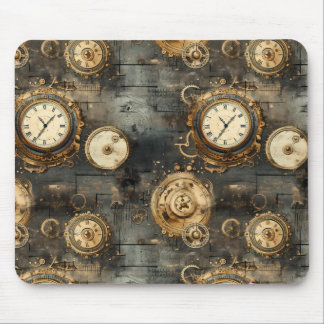 Tapis De Souris Grunge Rustic Steampunk Horloge (8)