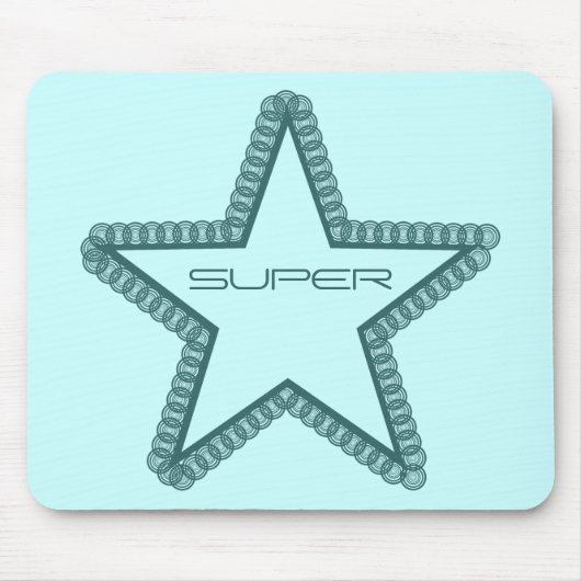 Tapis De Souris Grunge Superstar Mousepad, Turquoise (Devant)