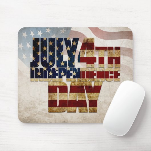 Tapis De Souris Grunge USA juillet 4 Juillet Indépendance Graphiqu (Avec souris)
