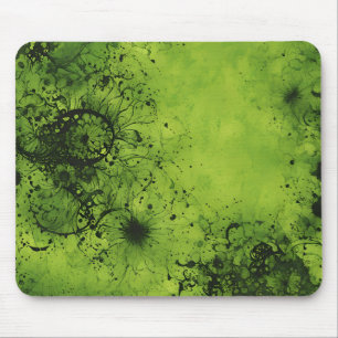 Tapis De Souris Grunge Vert Citron avec Accents Noirs