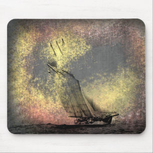 Tapis De Souris Grunge Vintage Racing Yacht Atlantic Mouse Pad