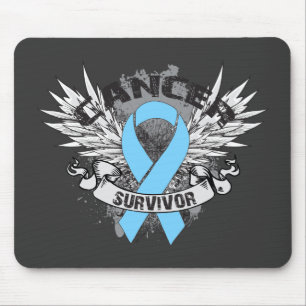 Tapis De Souris Grunge Winged Ribbon Cancer de la prostate Surviva