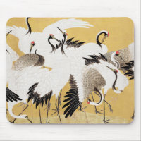 Grupe de grues japonaises Vintage Oiseau Riche Cla