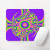 Tapis De Souris Guerre fractale violet vert psychédélique (Avec souris)