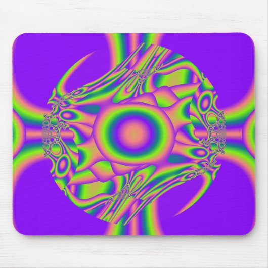 Tapis De Souris Guerre fractale violet vert psychédélique (Devant)