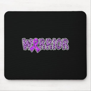 Tapis De Souris Guerrier de la sensibilisation Ruban violet Imprim