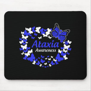 Tapis De Souris guerrier de l'ataxie papillon avec ruban bleu T-sh